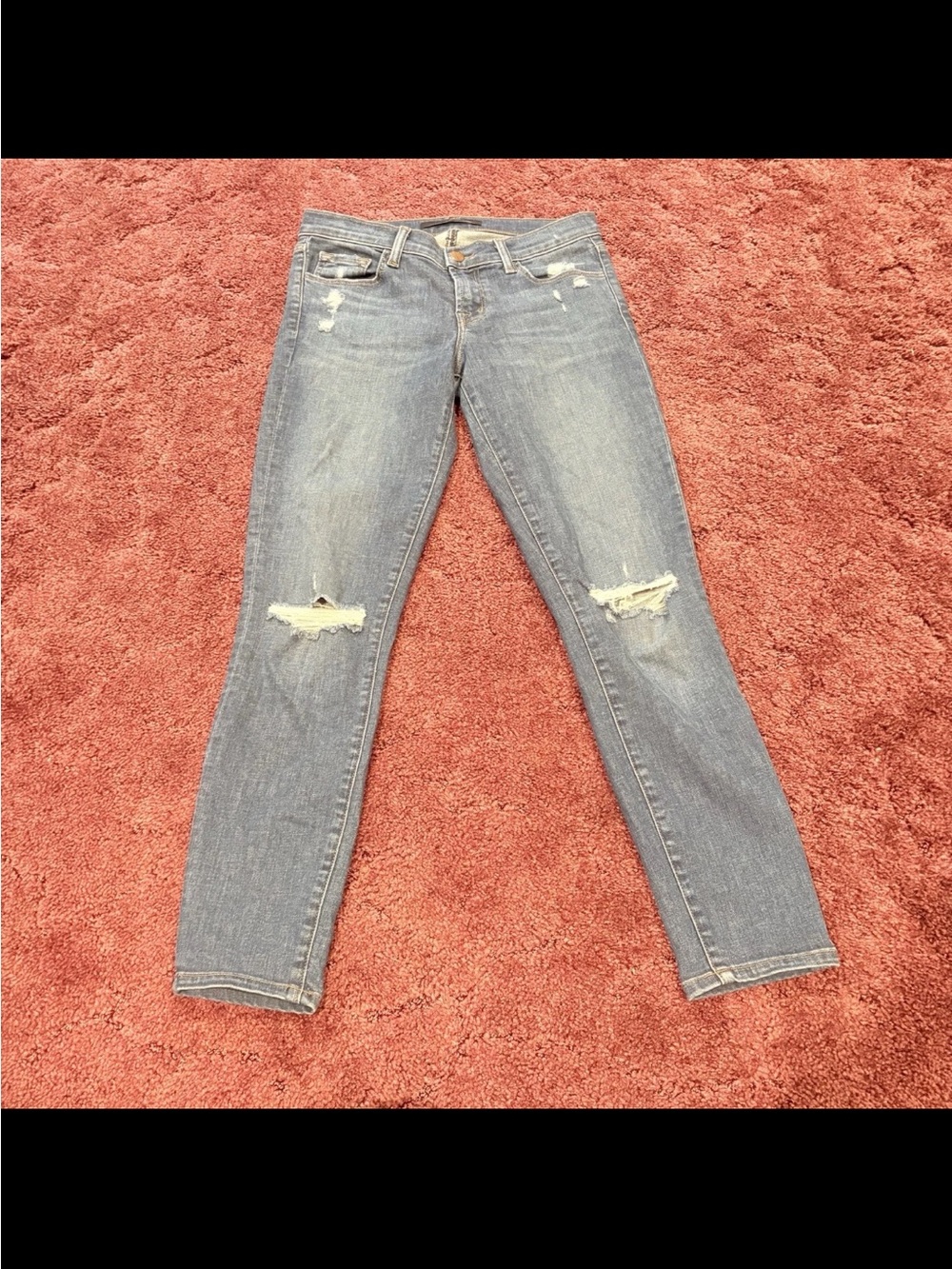 J Brand Skinny Distressed Light-Blue Jeans